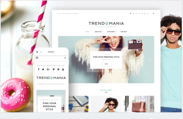 Bootstrap theme Trendomania - Lifestyle & Fashion Blog WordPress Theme