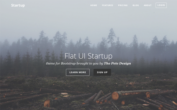 Bootstrap theme Flat UI Startup
