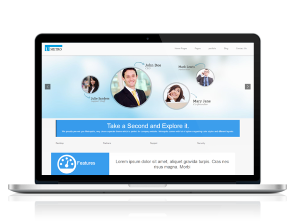 Bootstrap theme uMetro Multi Purpose Template