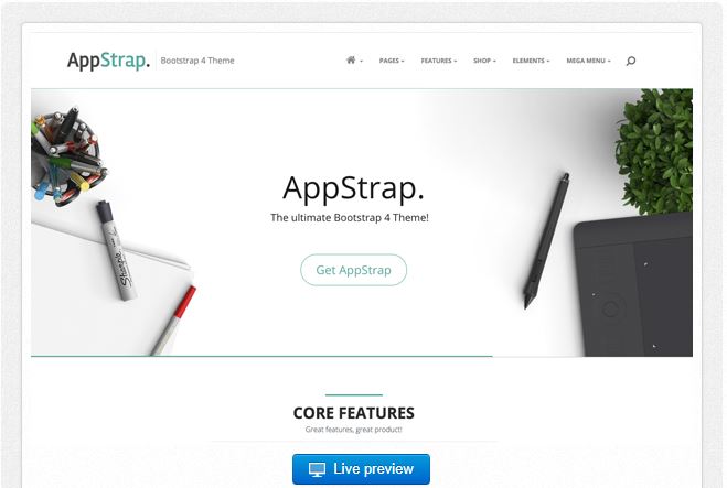 Bootstrap theme AppStrap - Responsive Bootstrap 4 Theme