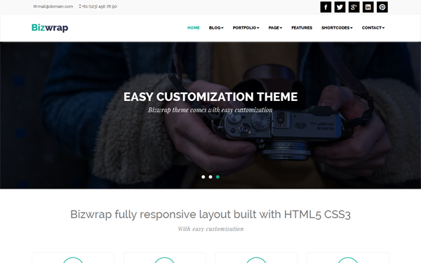 Bootstrap theme Bizwrap - Responsive WordPress Theme