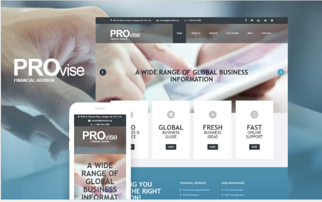 Bootstrap theme Financial Consultancy WordPress Theme