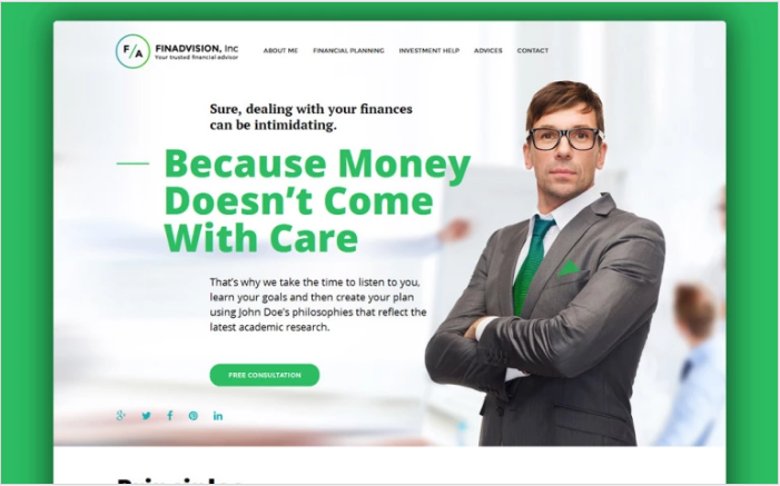 Bootstrap theme Financial Advisor Responsive WordPress Theme