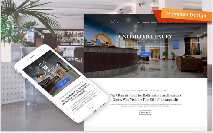 Bootstrap theme Hotels Premium Moto CMS 3 Template