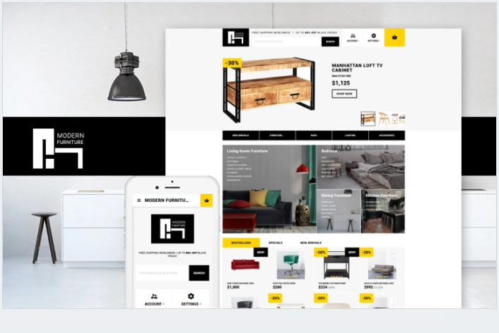 Bootstrap theme Modern Furniture - Interior & Home Decor Responsive OpenCart Template