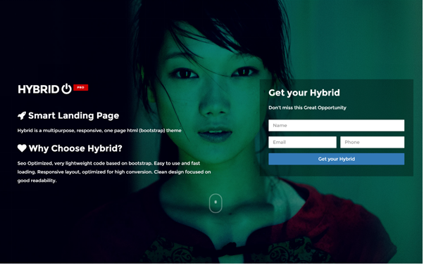 Bootstrap theme Hybrid - Multipurpose Landing Page