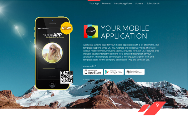 Bootstrap theme AppKit - Landing Pages for Mobile App