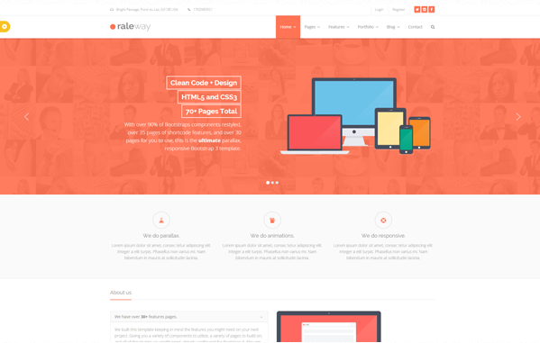 Bootstrap theme Raleway | Mega Bootstrap Template