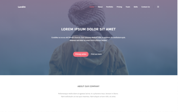 Bootstrap theme Landitt - Clean Landing Page Template