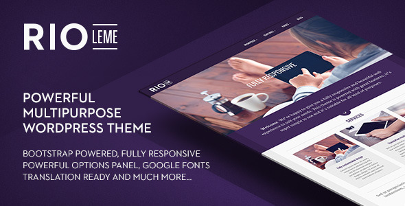 Bootstrap theme  RioLeme - Responsive Multi-Purpose WordPress Theme
