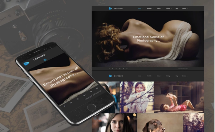 Bootstrap theme Defrozo Photographer Portfolio Moto CMS 3 Template