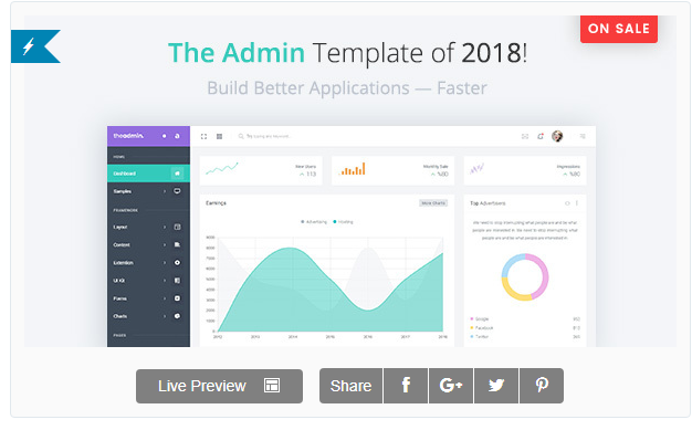 Bootstrap theme TheAdmin - Responsive Bootstrap 4 Admin, Dashboard & WebApp Template