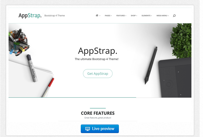 Bootstrap theme AppStrap - Responsive Bootstrap 4 Theme