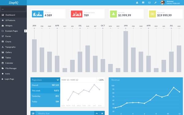 Bootstrap theme SimpliQ Flat & Responsive Admin Template