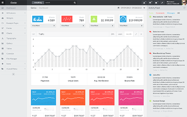 Bootstrap theme Genius Bootstrap Admin Template