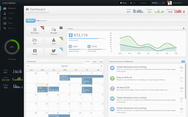 Bootstrap theme Core Admin