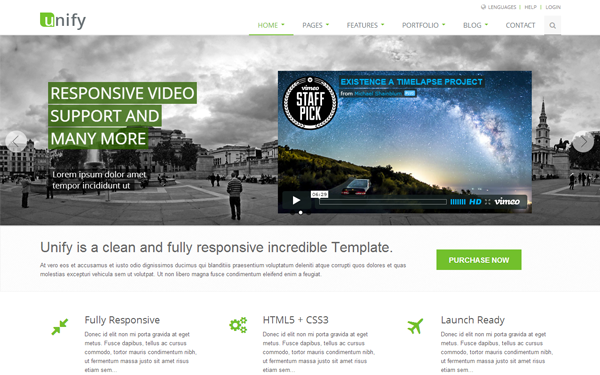 Bootstrap theme Unify - Responsive Website Template