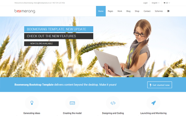 Bootstrap theme Boomerang Multipurpose Template