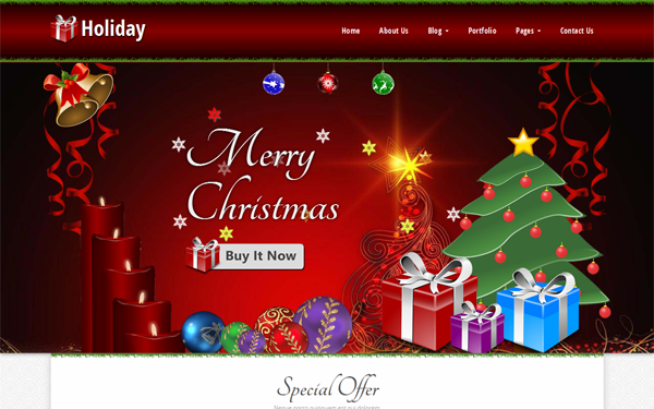 Bootstrap theme Holiday - Cool Holiday Theme