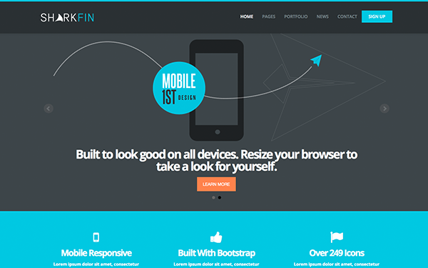 Bootstrap theme Sharkfin - Flat Multi Page Theme