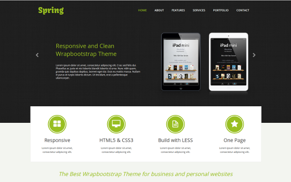 Bootstrap theme Spring - One Page Responsive Template