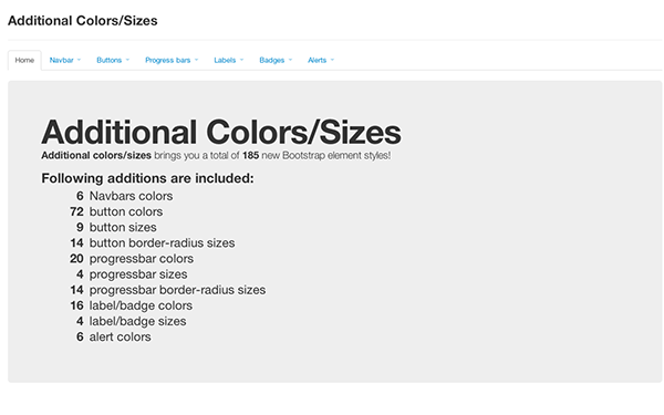 Bootstrap theme Additional Colors/Sizes