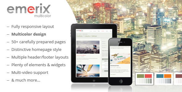 Bootstrap theme  Emerix - Responsive HTML5 Template