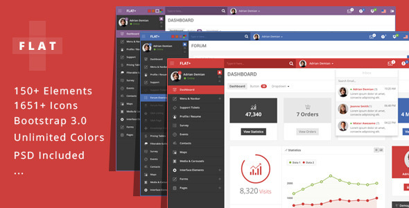 Bootstrap theme FLAT PLUS - Web App & Admin Panel Template