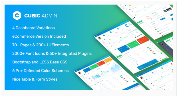 Bootstrap theme Cubic Admin - Dashboard + UI Kit Framework with Frontend Templates