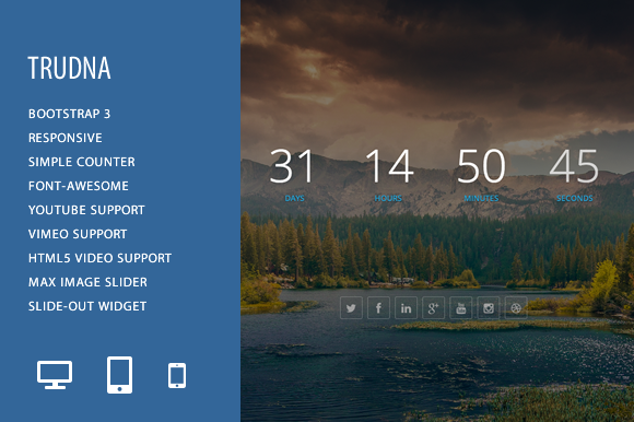 Bootstrap theme TruDNA - Coming Soon Page