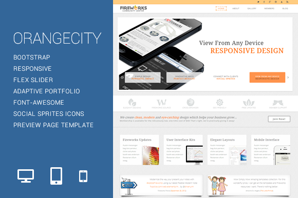 Bootstrap theme OrangeCity Responsive Template