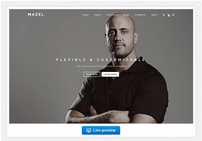 Bootstrap theme Mazel - MultiPurpose Bootstrap 4 Theme